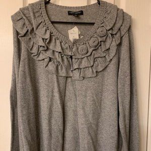 Banana Republic XL  Gray Ruffles Cardigan Sweater New With Tags NWT